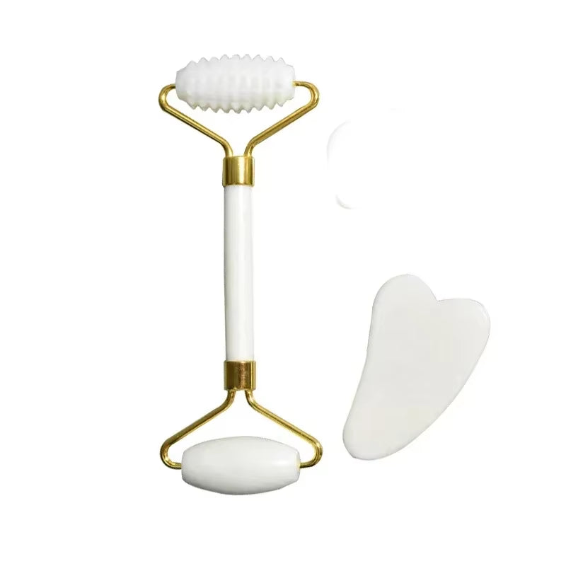 Natural Jade Roller Guasha Skin Scraper Facial Set Stone Firming Face Anti-Aging Puffy Eyes Massager Neck anti Wrinkle