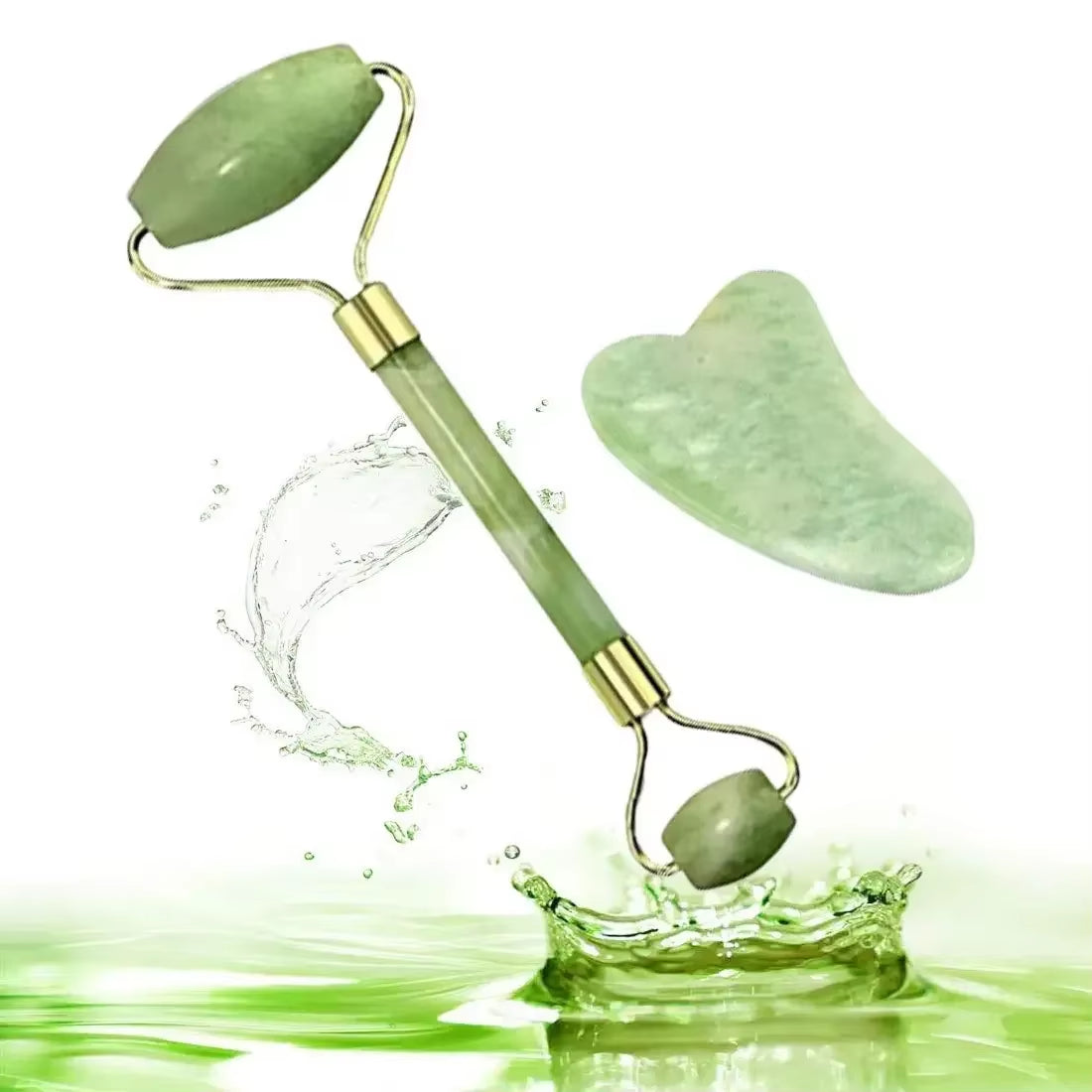 Natural Jade Roller Guasha Skin Scraper Facial Set Stone Firming Face Anti-Aging Puffy Eyes Massager Neck anti Wrinkle